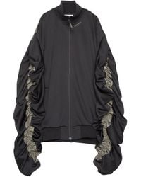 Yoshio Kubo - Ruched-Sleeves Zip-Up Jacket - Lyst