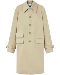 Versace - Manteau en coton à simple boutonnage - Lyst