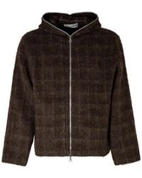 Our Legacy - Hairy Wool Check Zip-Up Sweatshirt - Lyst