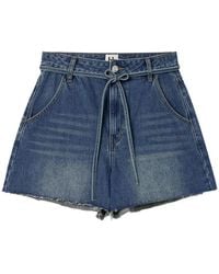 B+ AB - Frayed Denim Shorts - Lyst