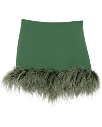 P.A.R.O.S.H. - Feather-Trim Mini Skirt - Lyst