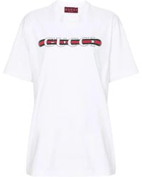 Gucci - Katoenen T-Shirt Met Logoprint - Lyst