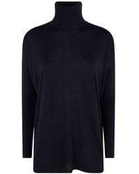 Gentry Portofino - Roll-Neck Fine-Knit Wool Top - Lyst