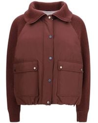 Brunello Cucinelli - Padded Knitted-Sleeve Jacket - Lyst