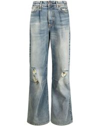 R13 - Wayne Distressed Wide-leg Jeans - Lyst