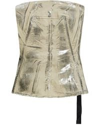 Rick Owens - Metallic-Effect Frayed-Edge Top - Lyst