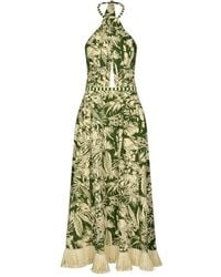 Johanna Ortiz - Robe Mi-Longue Frangée À Dos Nu - Lyst