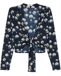 Siyu - Blouse Nouée À Imprimé Graphique - Lyst