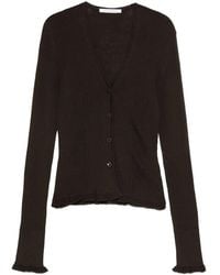 Cecilie Bahnsen - Ribbed Ruffle-Cuff Cardigan - Lyst