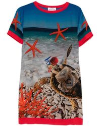 The Artistylist - Graphic-Print Short-Sleeve Mini Dress - Lyst