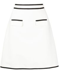 Paule Ka - Contrasting-trim A-line Skirt - Lyst