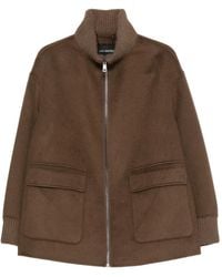 Lou Andrea - Ribbed-Trim Flap-Pocket Jacket - Lyst