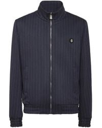 Billionaire - Pinstripe Zip-Up Sweatshirt - Lyst