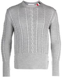 Thom Browne - Rwb-Stripe Cable-Knit Wool Jumper - Lyst