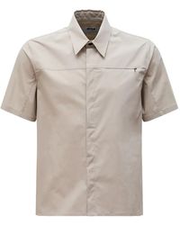 MSGM - Zip-Pocket Logo-Print Cotton Shirt - Lyst