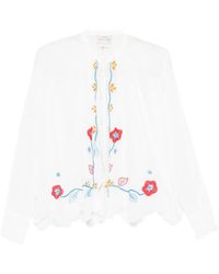 forte_forte - Bead-Embroidered Scalloped-Hem Shirt - Lyst