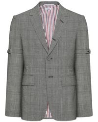 Thom Browne - Prince Of Wales Fresco Wool Sport Coat With Armbands - Lyst