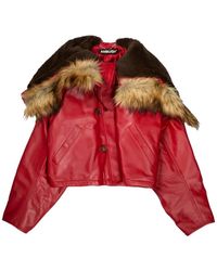 Ambush - Cropped Leather Jacket - Lyst