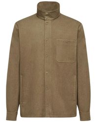 Moncler - Lederjacke Mit Logo - Lyst