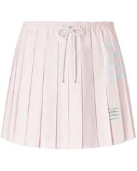Thom Browne - 4-Bar Drawstring Pleated Mini Skirt - Lyst