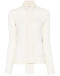 TOTEME - Ribbed Scarf-Detail Shirt - Lyst