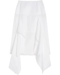 Jil Sander - Cotton Midi Skirt - Lyst