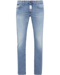 Philipp Plein - Super Fit Skinny-Jeans mit Logo-Schild - Lyst