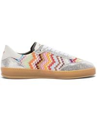 Missoni - Zigzag-Knit Metallic-Effect Sneakers - Lyst