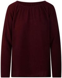 Allude - Gathered-Neckline Fine-Knit Top - Lyst
