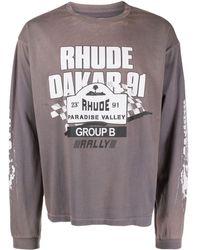 Rhude - T-shirt Dakar 91 a maniche lunghe - Lyst
