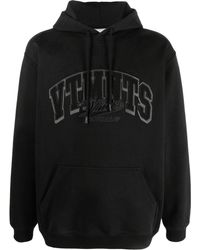 VTMNTS - Embroidered-logo Long-sleeve Hoodie - Lyst