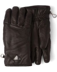 Prada - Triangle-logo Leather Gloves - Lyst