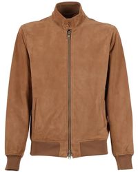 Schott Nyc - High-Neck Suede Jacket - Lyst