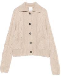 Allude - Cable-Knit Button-Up Cardigan - Lyst