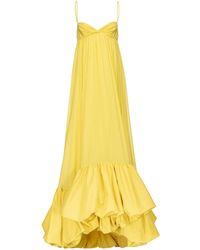Pinko - Long Dress With Thin Straps And Flounce - Lyst