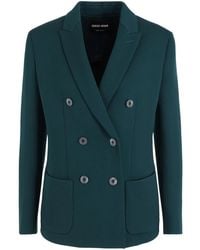 Giorgio Armani - Notched-Lapels Double-Breasted Blazer - Lyst