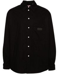 KENZO - Logo-patch Padded Shirt Jacket - Lyst