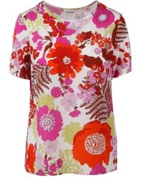 P.A.R.O.S.H. - Zijden Blouse Met Bloemenprint - Lyst