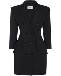 Elisabetta Franchi - Abito Crêpe Double-Breasted Mini Dress - Lyst