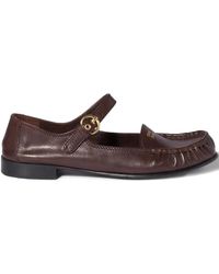 Miu Miu - Leather Strap Loafer - Lyst