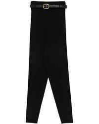 Self-Portrait - Pantalones De Punto Con Cinturón - Lyst