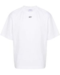 Off-White c/o Virgil Abloh - Katoenen T-shirt Met Geborduurd Logo - Lyst