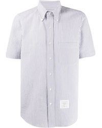 Thom Browne - Camisa a rayas de manga corta - Lyst