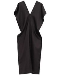 Baserange - V-Neck Draped Midi Dress - Lyst