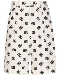 Dolce & Gabbana - DG Monogram Popeline-Shorts - Lyst