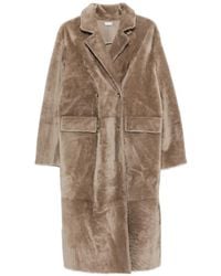 UTZON - Double-Breasted Reversible Shearling Coat - Lyst