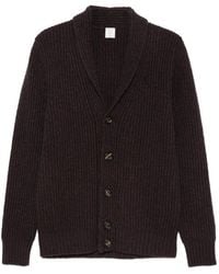 Eleventy - Ribbed-Knit Shawl-Collar Cardigan - Lyst