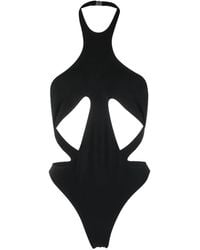 Mugler - Cut-out Swimsuit Halter Neck - Lyst