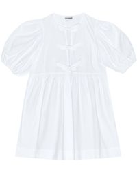 Ganni - Organic Cotton Poplin Mini Dress - Women's - Organic Cotton - Lyst