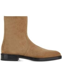 Ferragamo - Salvatore Cappuccino Suede Gerald Ankle Boots - Lyst